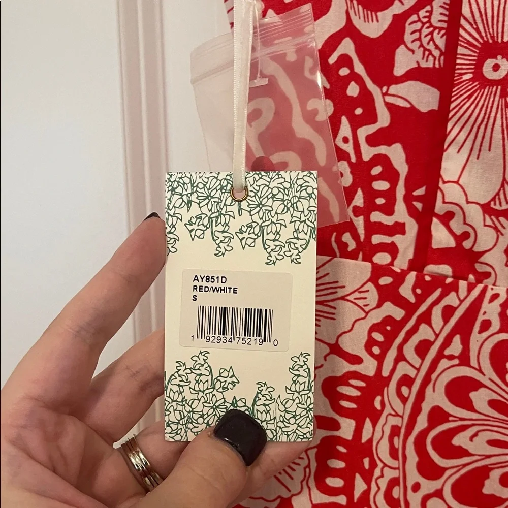 NWT! Tuckernuck/Hyacinth House and White Floral Midi Dress, Size Small - Picture 9 of 12